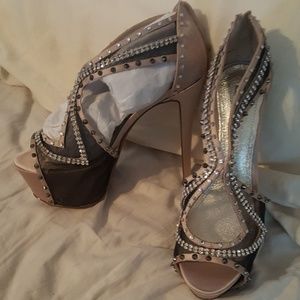 Rhinestone high heels/brand new